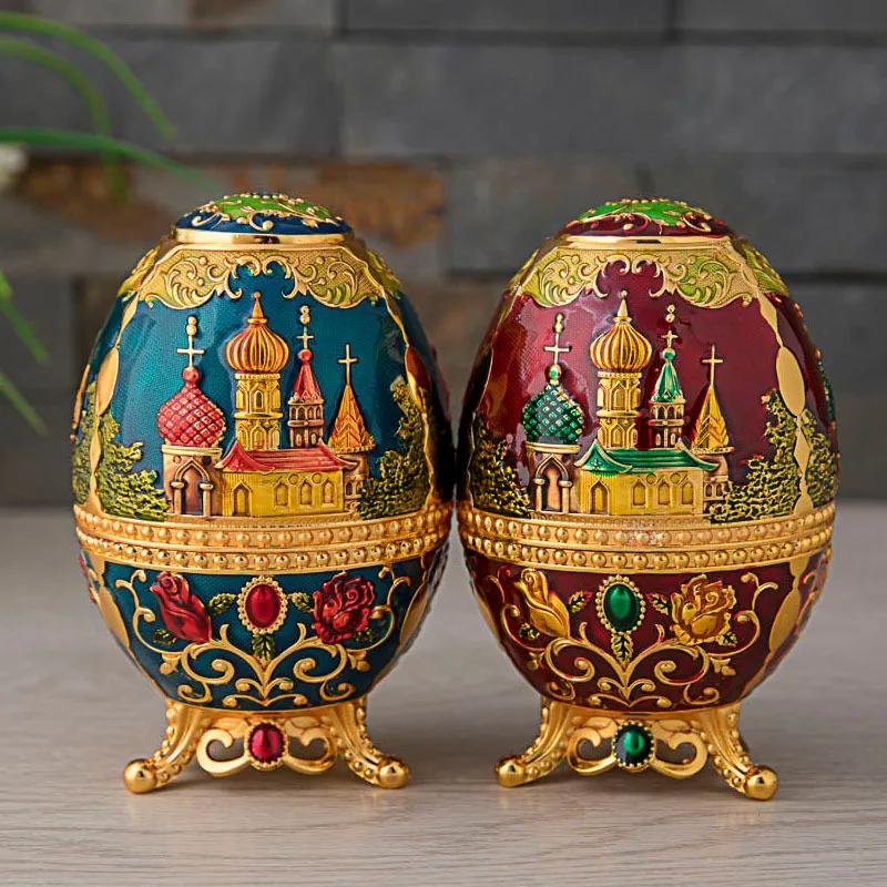 Home Decoration Metal Crafts Architecture Toothpick Holder European Press Auto Toothpick Box