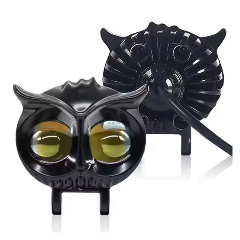 Car accessories strobe owl design dual color led motorcycle fog light head light headlight 3000k 6000k led spot led lights