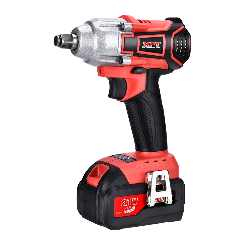 MPT 21V Li Ion Battery Rechargeable Brushless Cordless Electric Impact Wrench Max OEM Power Torque