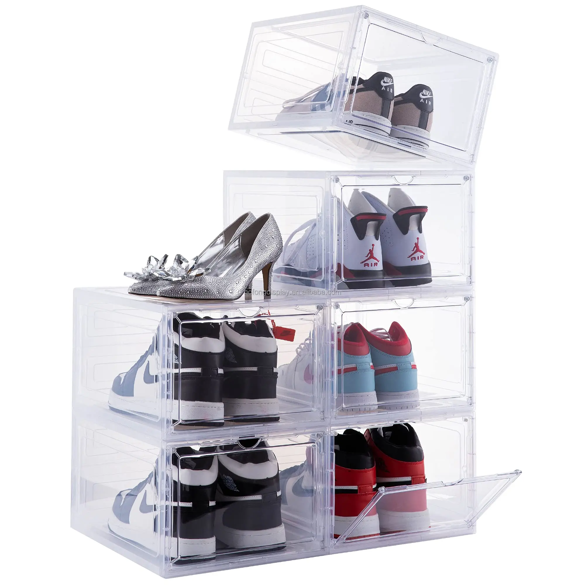 Wholesale Shoe Organizer Drawer Acrylic Plastic Shoe Rack Storage  Cubes Containers Display Case Shoe Display Holder