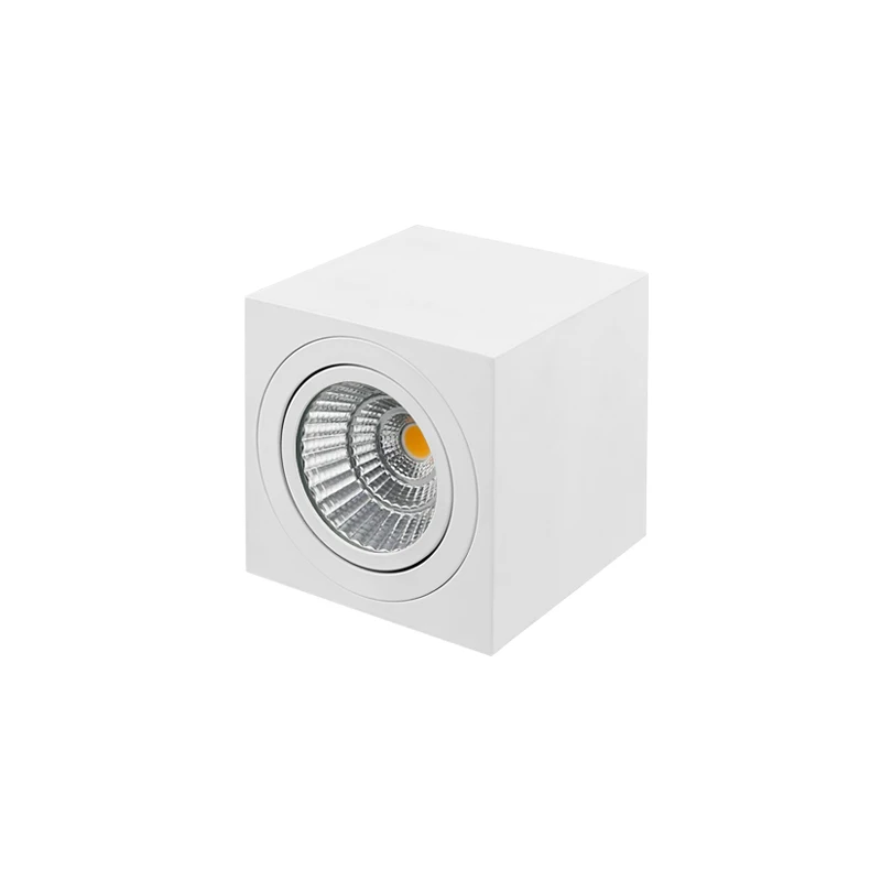 100% aluminum material square surface mounted downlights 7w 9w 80mm diameter with adjustable head