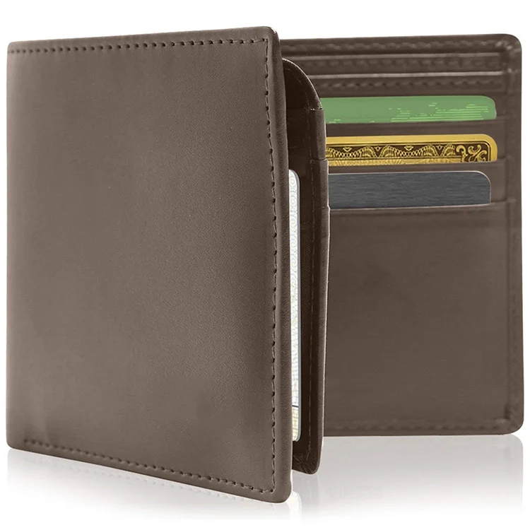  Роскошный мужской кошелек двойного сложения из тонкой натуральной кожи с RFID-защитой мужские кошельки индивидуальным логотипом бренда
