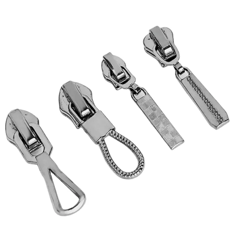 universal zipper puller with custom logo for luggage suitcase chain cheap sliders coil zipper heads size 5 Non Lock slider