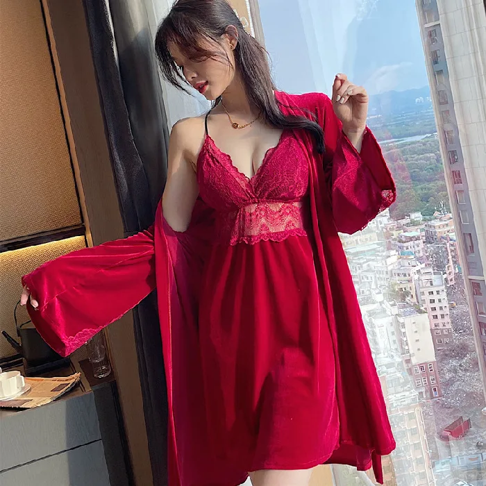 AMAZON shopify womens sleepwear sets two piece casual wear clothing set lace sling nightgown