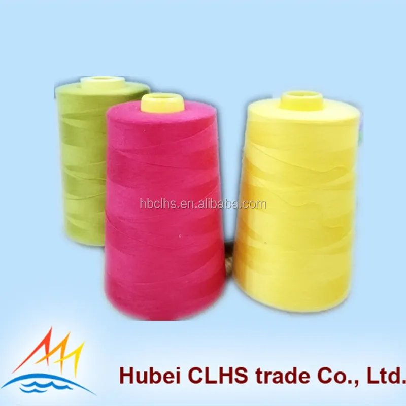 Wuhan manufacture spun polyester overlock sewing thread AAA high quality 50s/2 50s/3