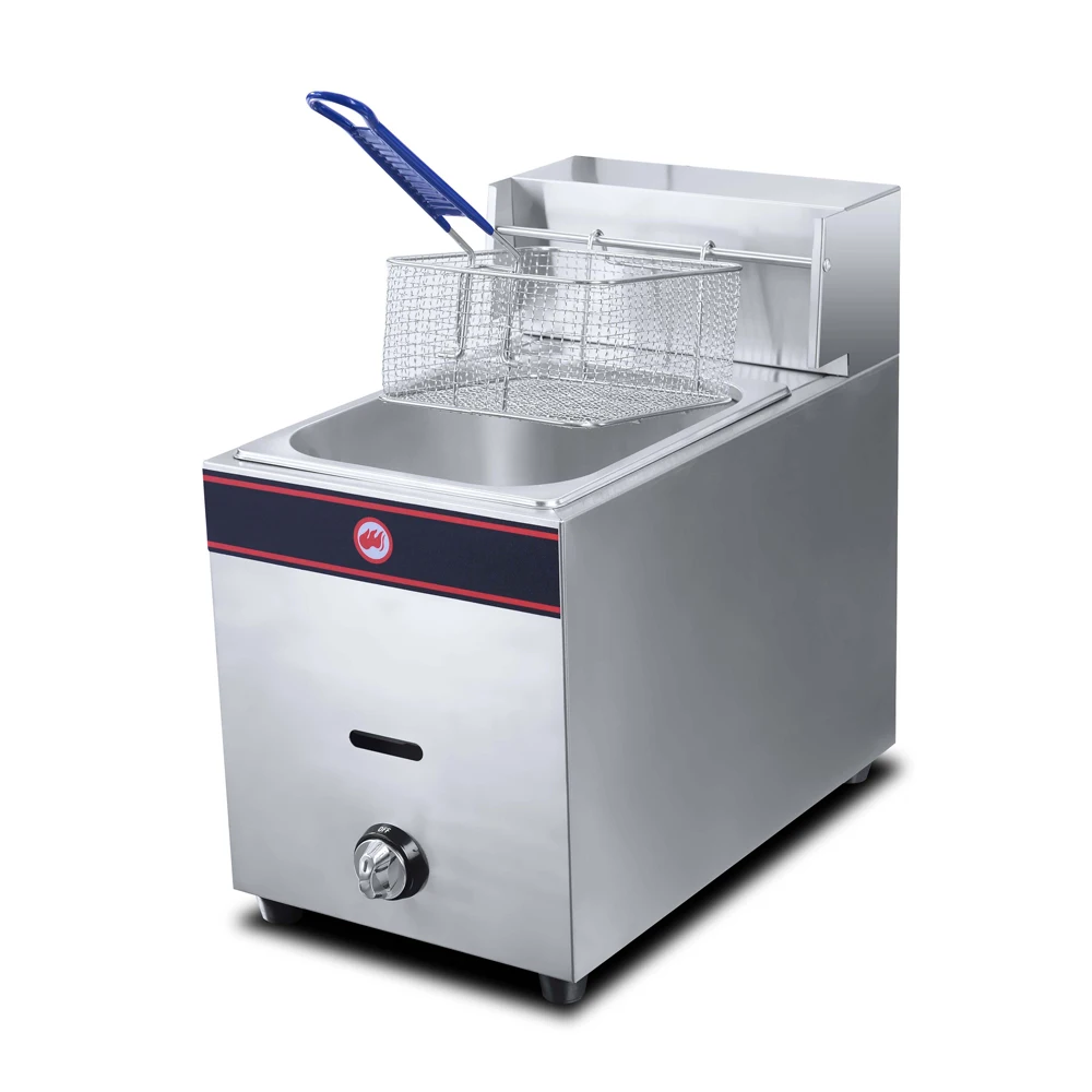 Table Top Stainless Steel Gas Griddle with Deep Fryers Gas Deep Fryer with Griddle Commercial Fryer Combo