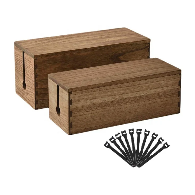 Custom Cord Management Box Wooden Cable Organizer Hide Power Strips Electrical Plugs