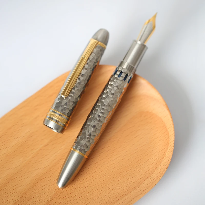 MAJOHN  P136 fountain pen, made of titanium alloy lightweight metal material, brass piston, optional with German 18K gold nib