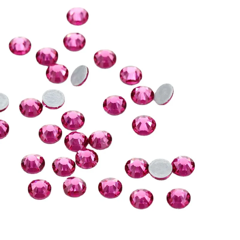 Hot Wholesale High Quality ss3-ss30 Hot Fix Crystal Glass Iron On Rhinestones Crystal Glue Back Bulk Hotfix Rhinestones