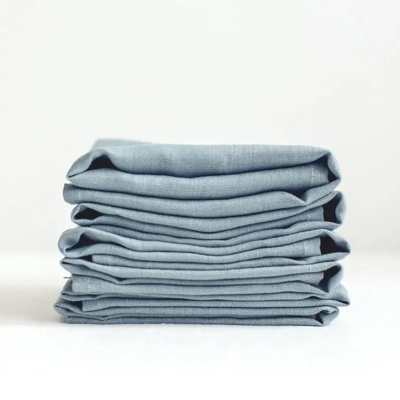 Шикарные свадебные салфетки, декоративные салфетки для праздника, салфетки с камнями, потертые пыльные синие салфетки