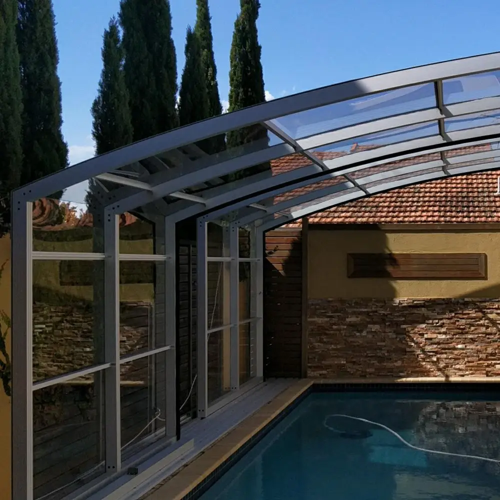 Garden Swimming Pool Dome Enclosure/ Telescopic Pool Shelter Model D 5m by 10m