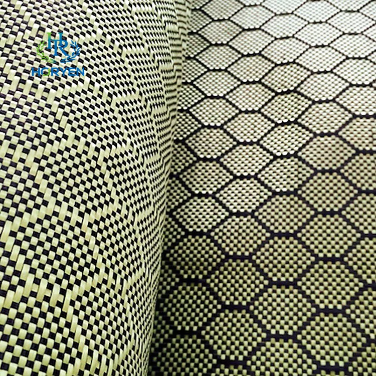 Гексагональная жаккардовая ткань из углеродного арамидного волокна гибридная 3k футбольная