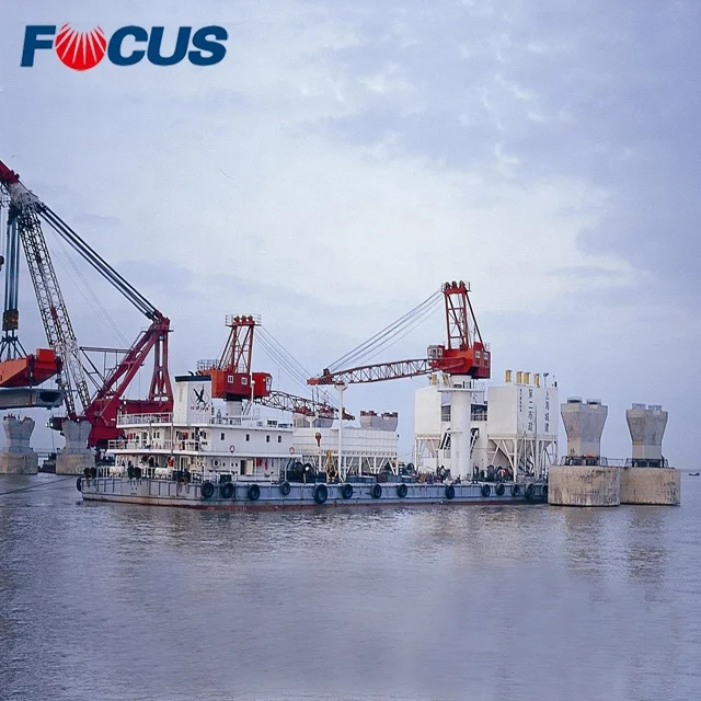 Ready Mixed 60-240m3h Floating Concrete Mixer Boat with Belt Conveyor Fully Auto Control