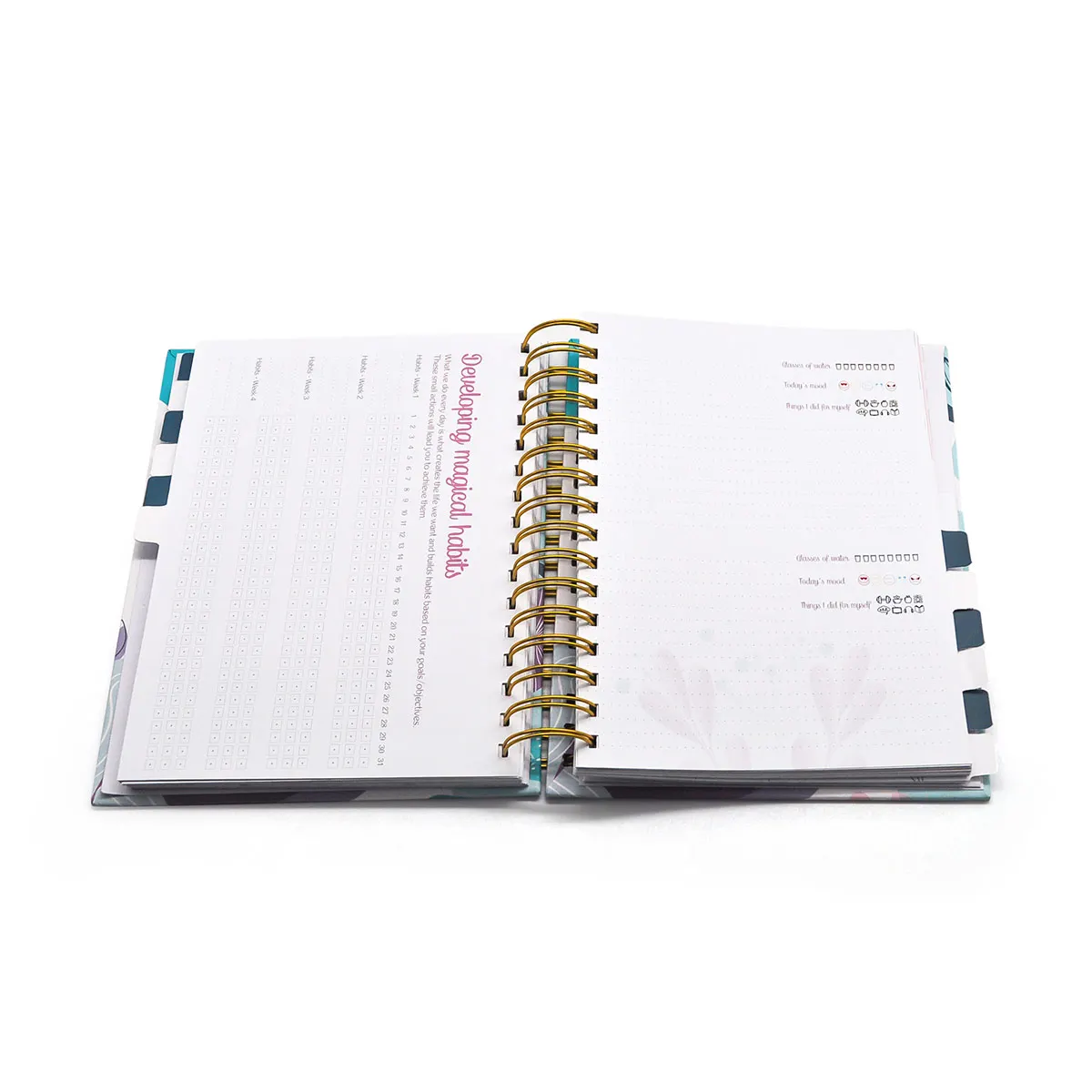 Jame Books Printing YO organizer notebooks spiral binding Custom Color cover logo journal planner