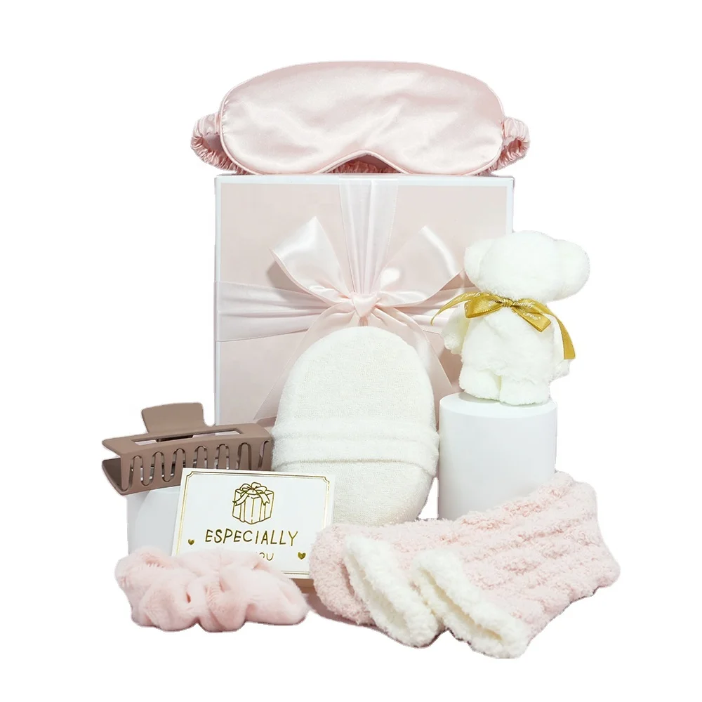 Luxury Pink Spa Gift Basket Set Wedding Favors Gift For Bridesmaid Birthday Gift For Women Mom Girls Wife