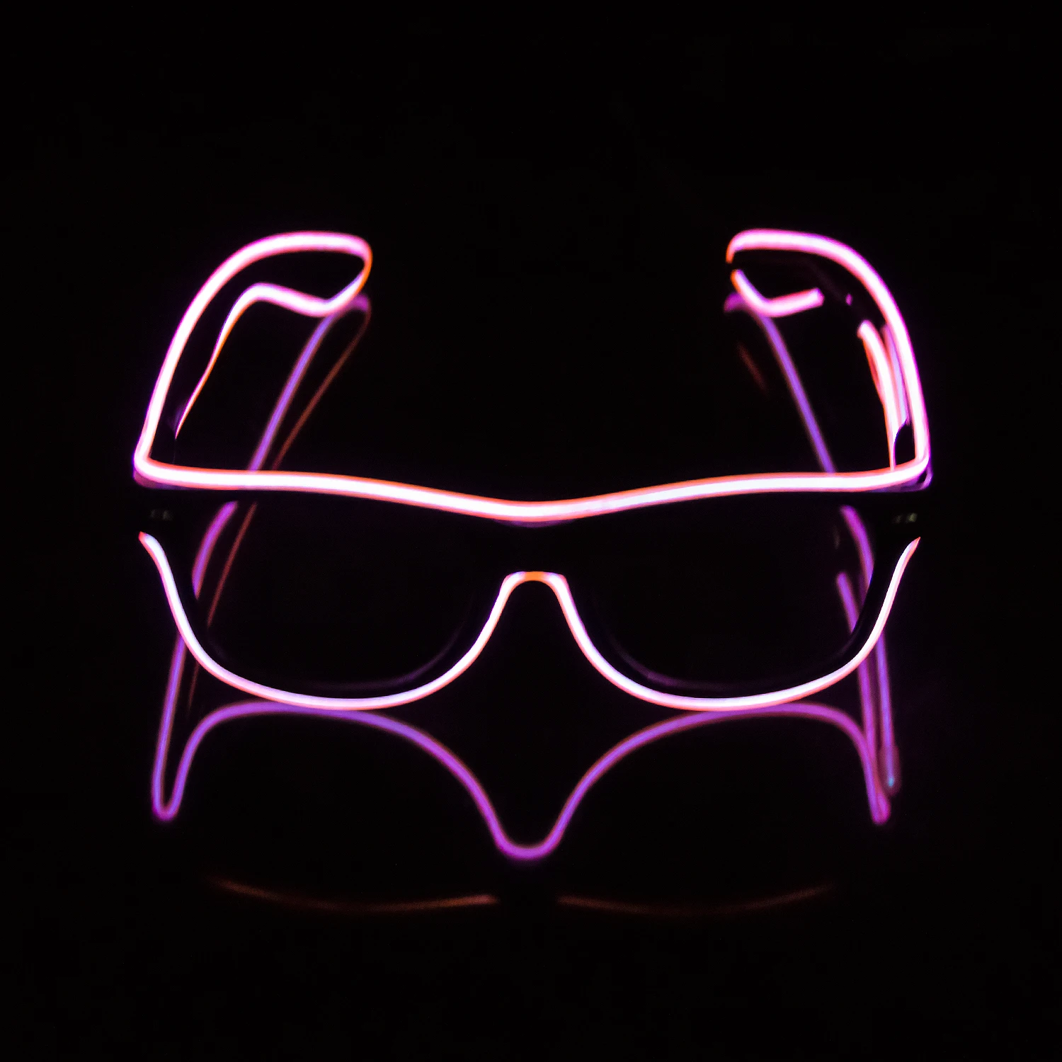 LED EL Wire Glasses Dark Lenses Neon Glowing Light up Flash Blinking EL Glasses Nightclub Christmas Halloween Party Gift