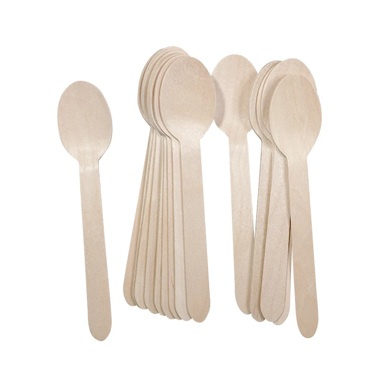 wholesale Compostable Biodegradable serving ice cream Natural wooden spoons cooking utensil sets