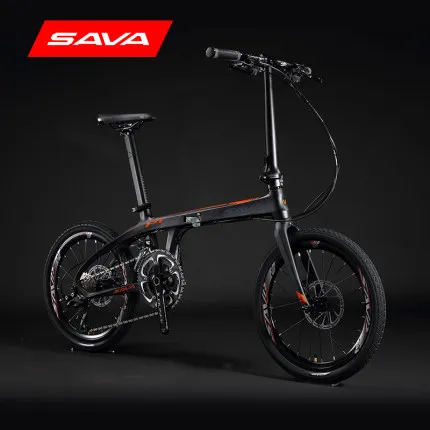 Fantas-bike SAVA Carbon fiber folding bike 20 speed double disc brake foldable ultralight bicycle for adult