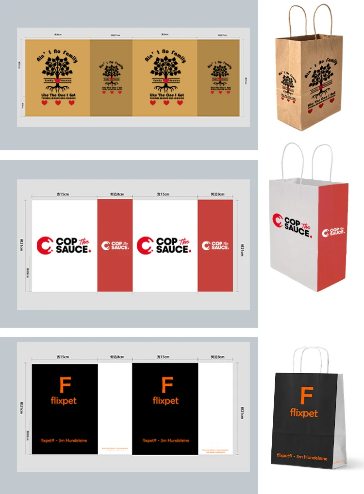 One moq printing sample order Just $1 Promotion Factory Direct Sales High Quality Shopping Kraft Paper Bag With Handle