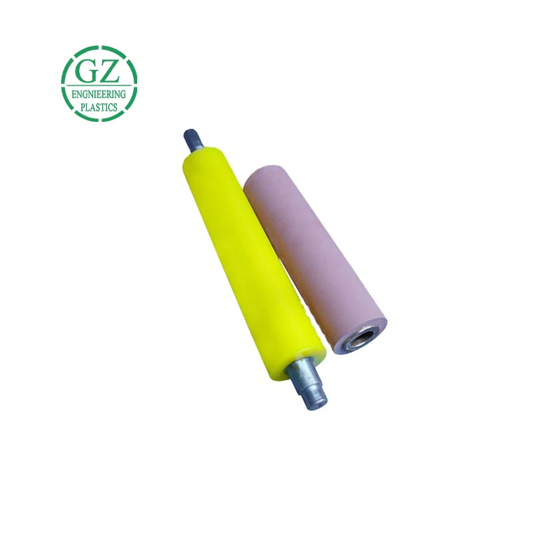 Customized wear resistant damping cushion rubber roller for industrial transportation PU coated rubber roller