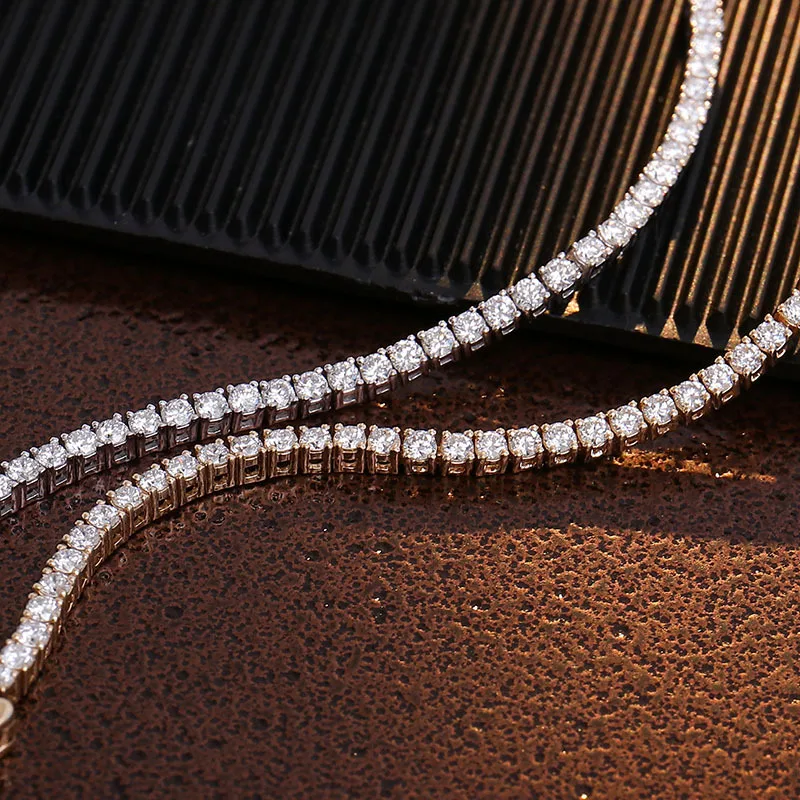 High Quality Waterproof Non Rusting Non Fading Antiallergic Durable Classic Vvs Moissanite Tennis Chain Swimming Summer Jewelry