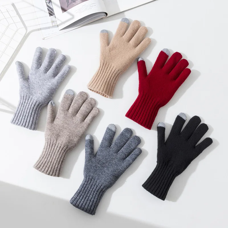 Перчатки мужские и женские из чистой шерсти на осень-зиму