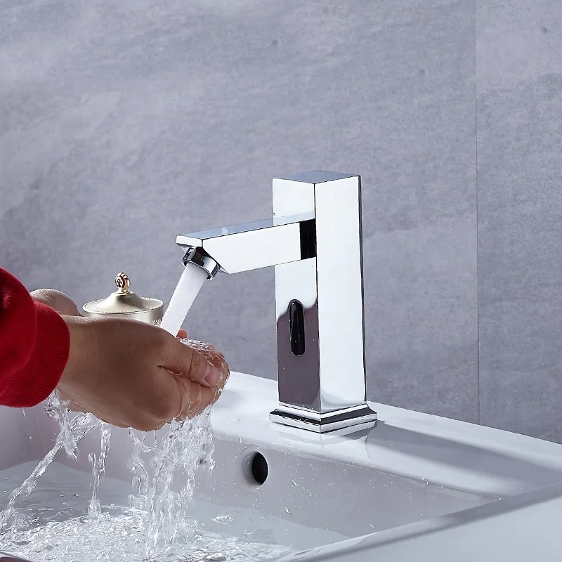 Luxury Touchless Bathroom Basin Mixer Taps automatic Sensor Water saver Switch bathroom smart faucet with motion sensor