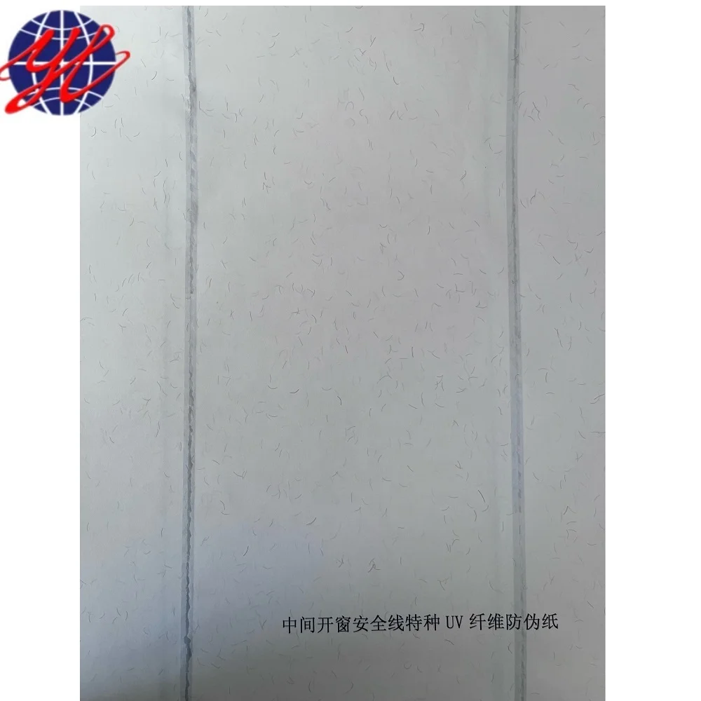 Anti-counterfeiting Security Thread Paper Custom Windowed Thread and Full Buried Thread Watermark Security Fiber for Certificate