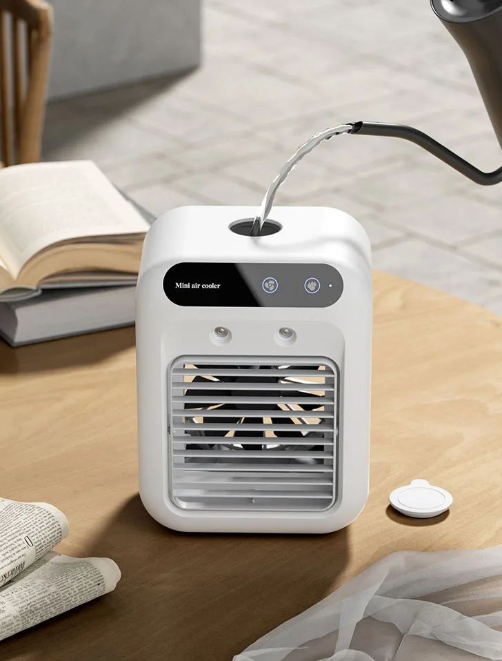 J English USB Spray Humidification Mini Air Conditioning Fan Desktop Water Cooled Mobile Electric Home Portable
