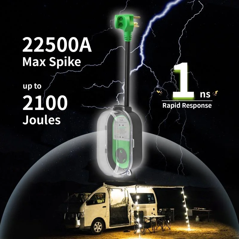 30 Amp 125 Volt RV Surge Protector, NEMA TT-30P TT-30R RV Circuit Breaker, ETL/cETL Listed
