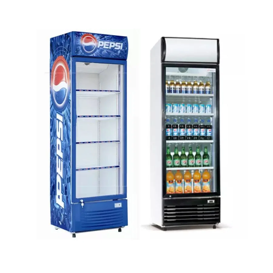 Beverage Cooler Single Glass Door Soft Drink Display Refrigerator for Supermarket
