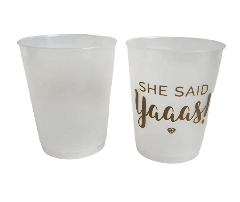 personalized plastic flex 16oz wedding cups frosted cups