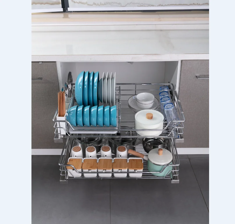 Four sides pull out basket for storage in the Kitchen