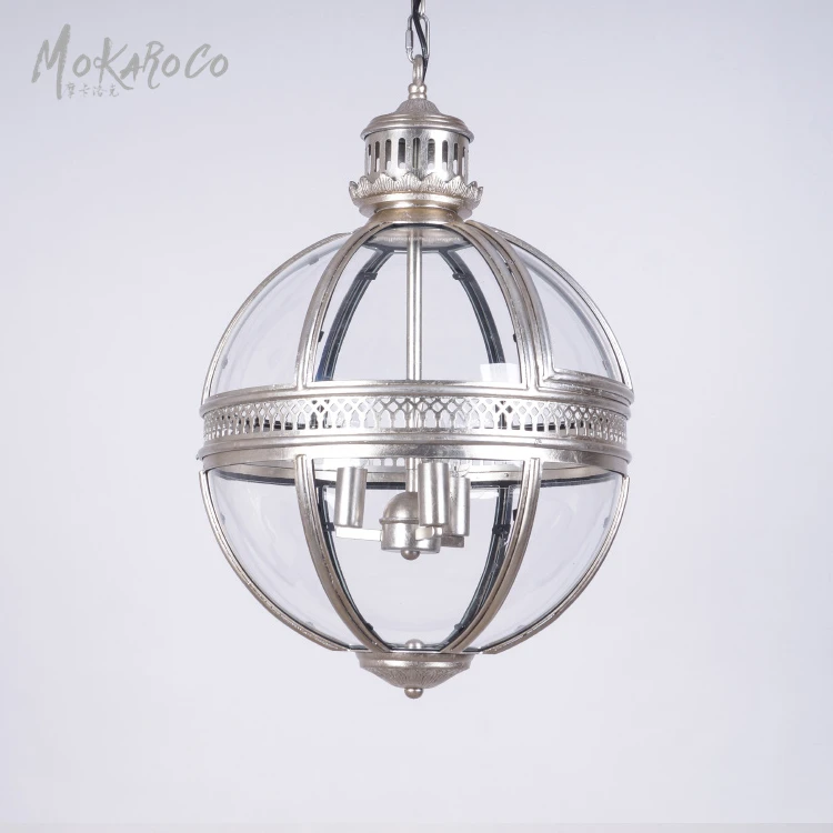Victoria hotel pendant silver foil old color 3 Lights 3 sizes glass ball chandelier factory outlet chandelier
