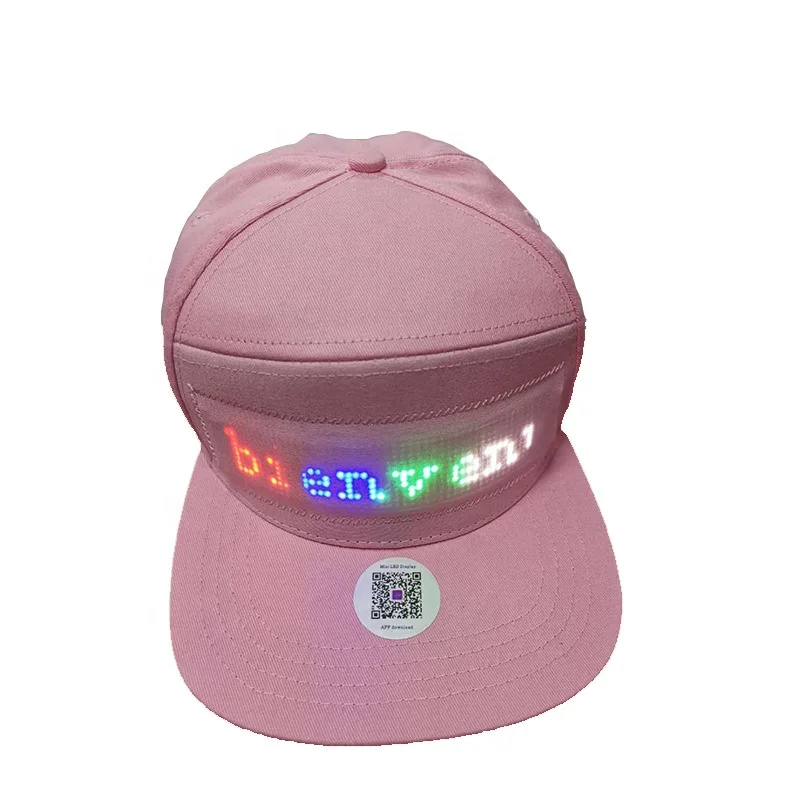 
New Programmable Glowing Screen Scrolling Hat Bluetooth USB Rechargeable LED Glowing Cap with Message Gorras for Party 