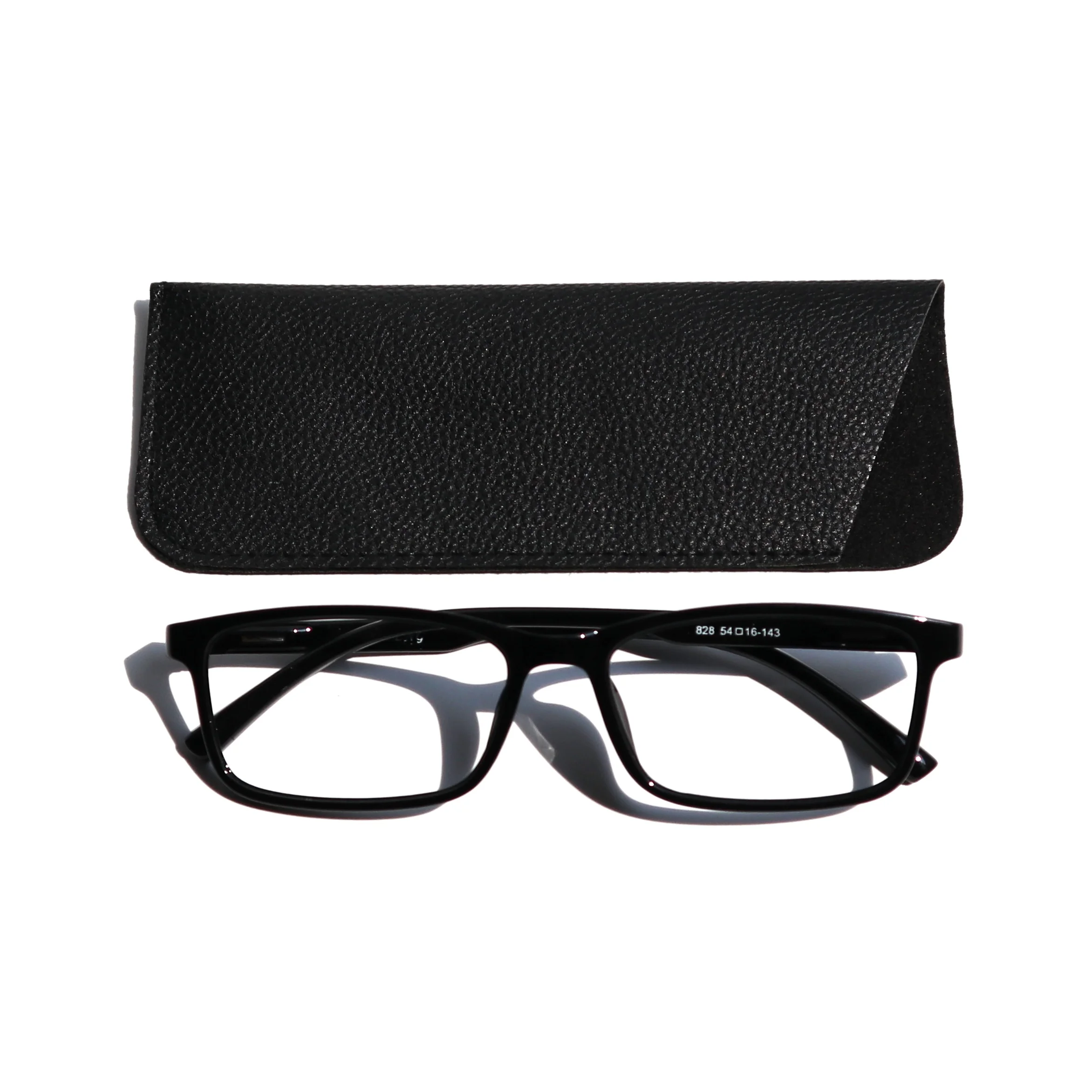 Cheap Reading Glasses Pouch Leather Black Wholesale Custom Leather Pouch for Glasses Package Eye Glasses Pouch Custom