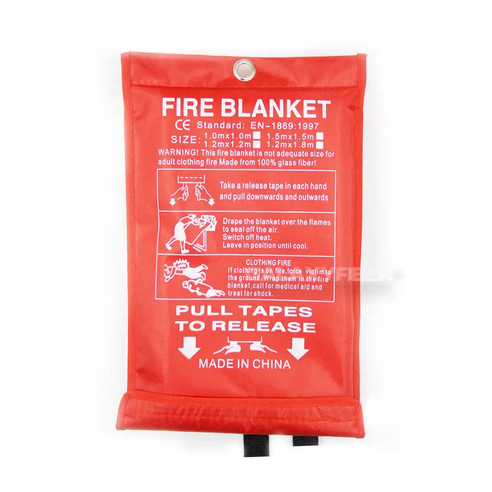 Wholesale Low price 1m*1m China Manufacturer Safety Protection Fiberglass Fire Proof Blanket Car Emergency Blanket