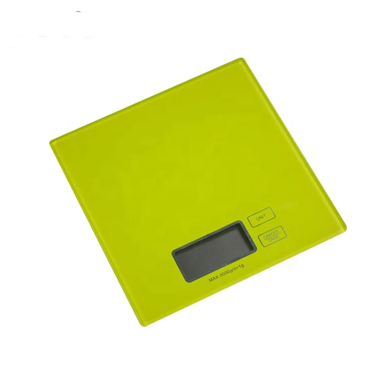 5kg Small Slim LCD Display Tare Function Tempered Glass Digital Kitchen Scale