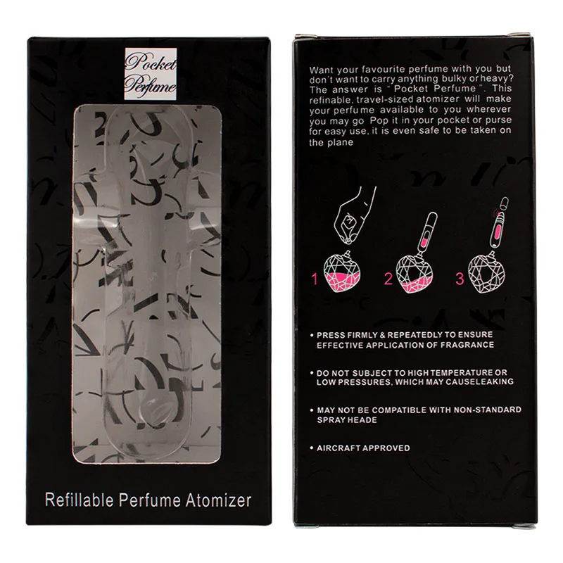 BinQi wholesale 2022 OEM Customize Design Black  Paper Packing Box For Refillable Perfume bottles