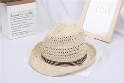 2022 Summer Lafite Straw Hat For Women Fresh Sunshade Sunhat Hollow Brim Adjustable Panama Hats Straw Fedora Beach Decorated