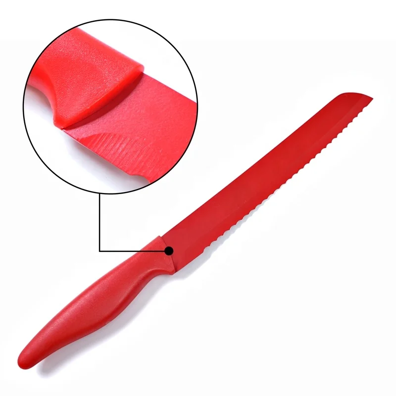 Amazon hot selling 5Pcs kitchen sharp stainless steel colorful knife set with PP handle