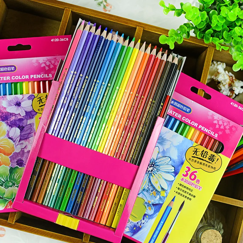 Natural Poplar Wood Colour Pencil For Kids 12 24 36colors professional hand-painted colour pencil set