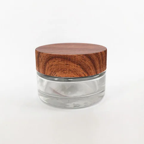 Стеклянная банка 2 унции с бамбуковой крышкой, прозрачная стеклянная банка, стеклянный контейнер из конопли с защитой от детей, 1 г, 2 г, 3 г, 3,5 г, 5 г, 2 унции, 4 унции