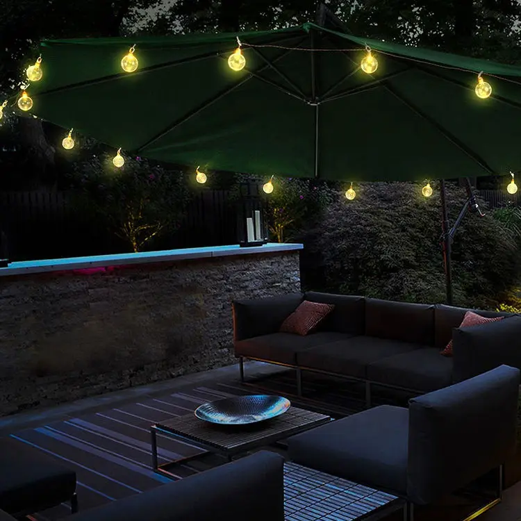 18L LED G60 Solar Outdoor Globe Umbrella light string for yard Garden Decor