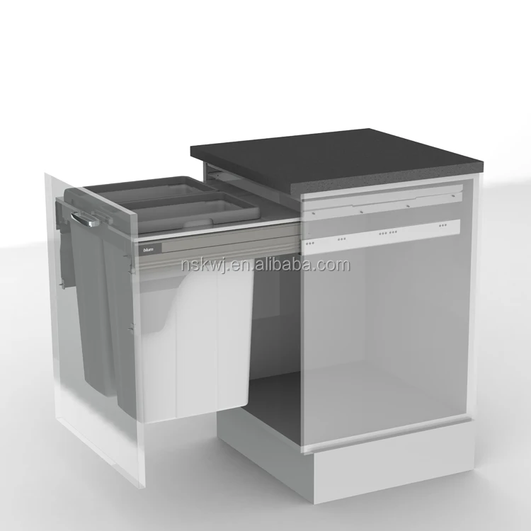 kitchen built in recycle bin 2 compartment garbage can black trash can