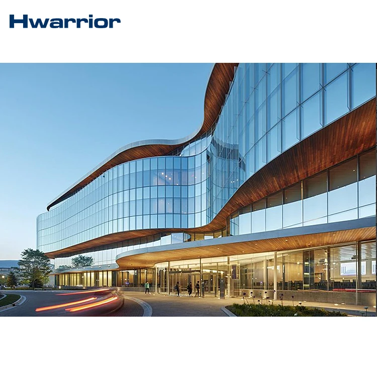 Glass curtain wall anodized aluminum plate usted in seaside building