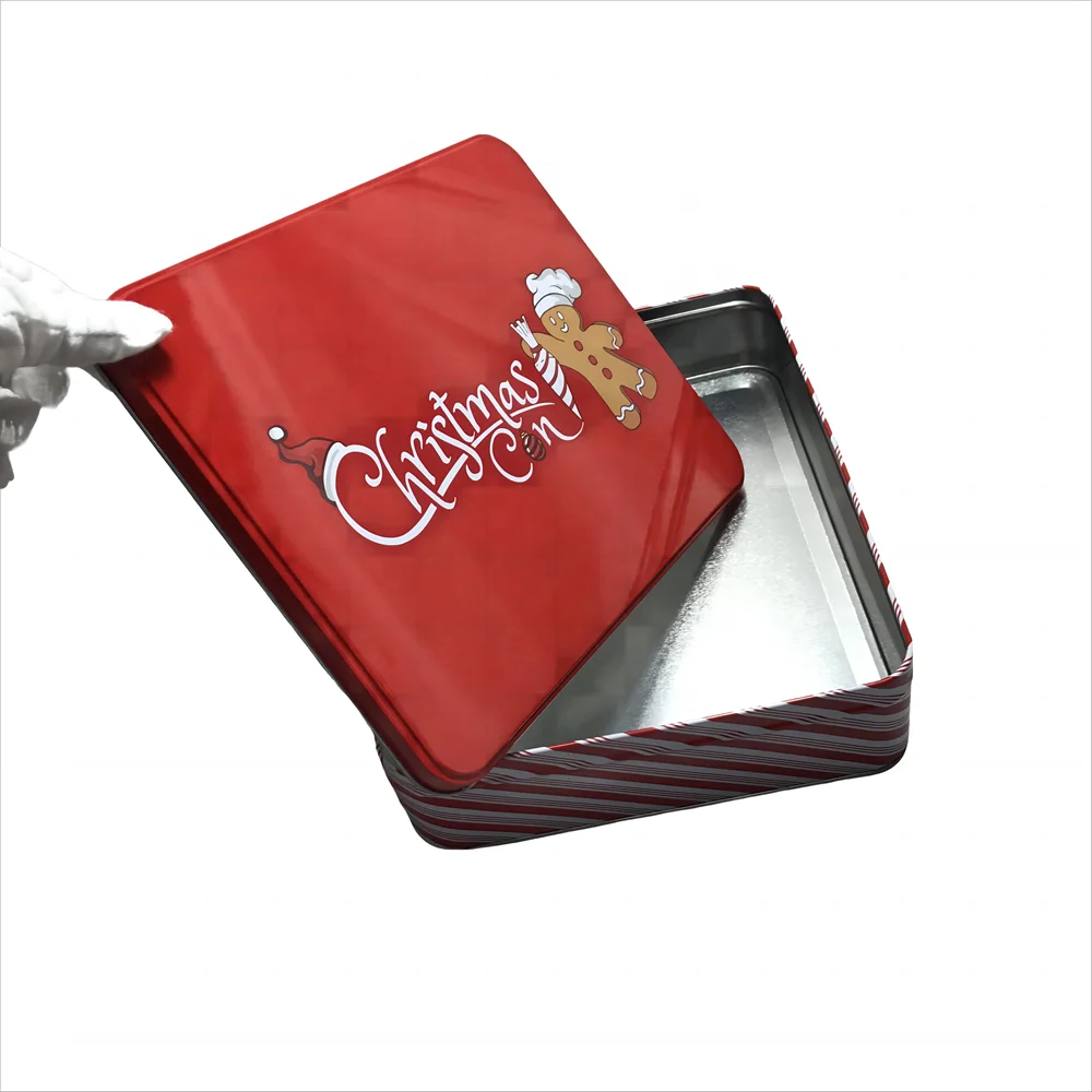 High Quality Food Grade Rectangular Tin box Embossing Tin Box Square metal box custom