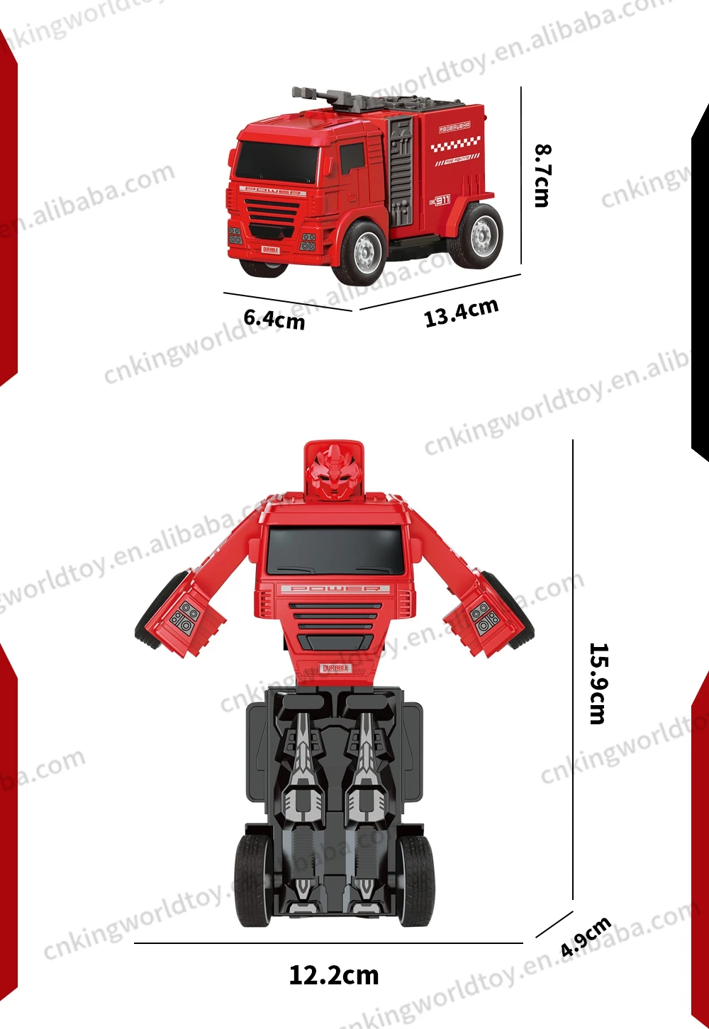 Hot Selling 2 in 1 Deformation Fire Truck And Robot With Inertia Wheel A Good Gift For Kids Indoor Activity