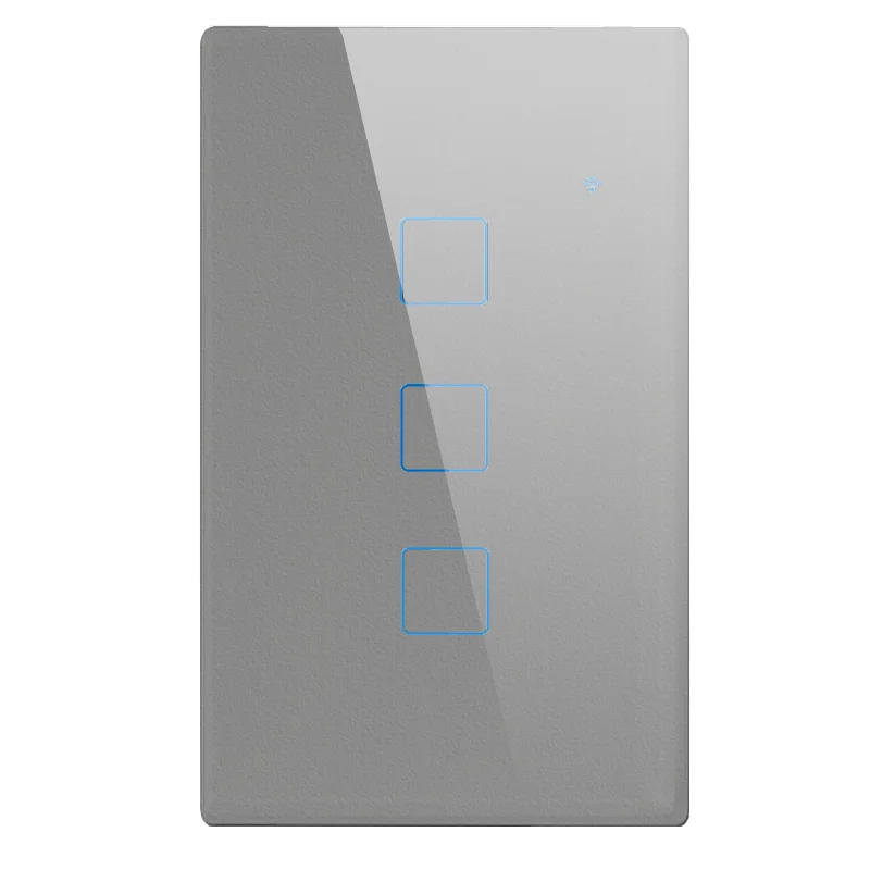 KAISI US American Standard Light 3 GANG Switch Wifi Glass Panel smart wall switch touch Smart life APP Voice Control home gold