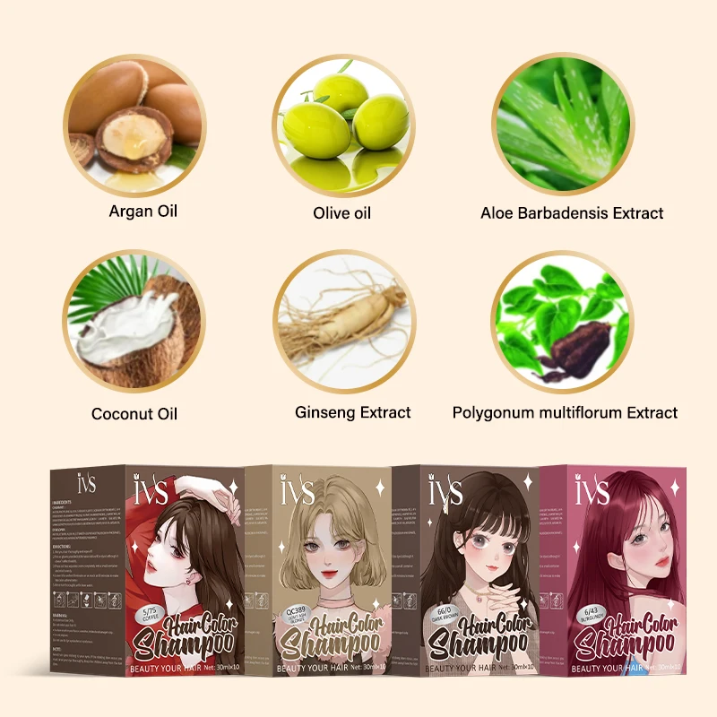 Hair Dye & Other Saloon Product Suppliers Light Ash Blonde 30ml * 10 hair color shampoo for all hair types